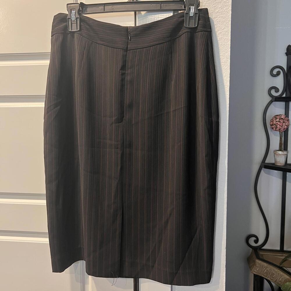 Black Pinstripe Pencil Skirt for Women